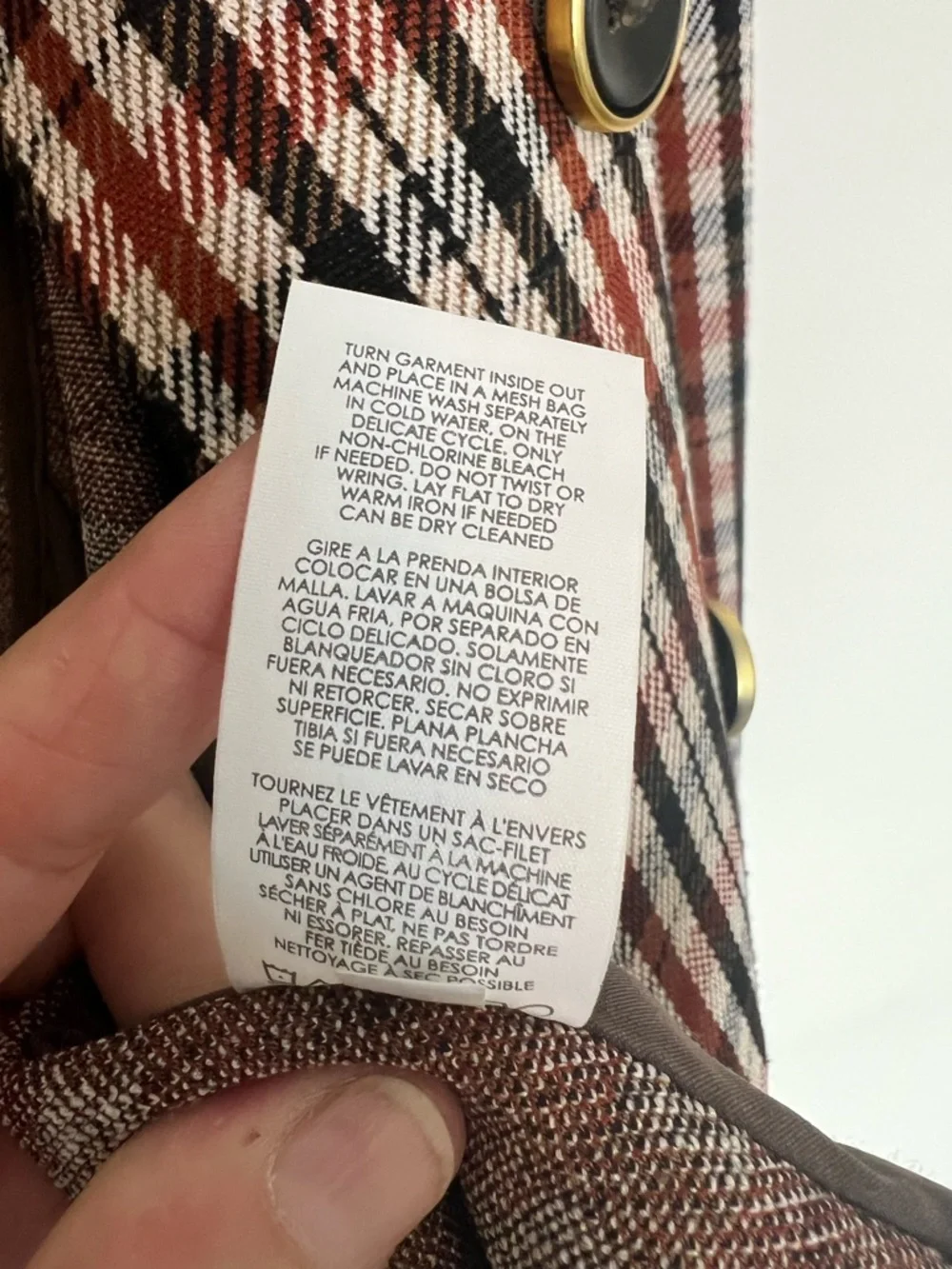 CAbi 4118 Jazzy Jacket Double-Breasted Plaid Peacoat Size M - Picture 8 of 12